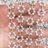 1M ABS Pearl Flower Chain Beaded Copper Chains Jewelry Making