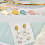 10pcs DIY Alloy Painting Geometric Strap Earrings Accessories