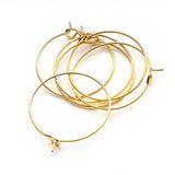 100pcs 25mm Round Circle Earrings Iron Ear Wire Hooks DIY Jewelry