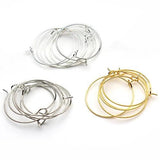 100pcs 25mm Round Circle Earrings Iron Ear Wire Hooks DIY Jewelry
