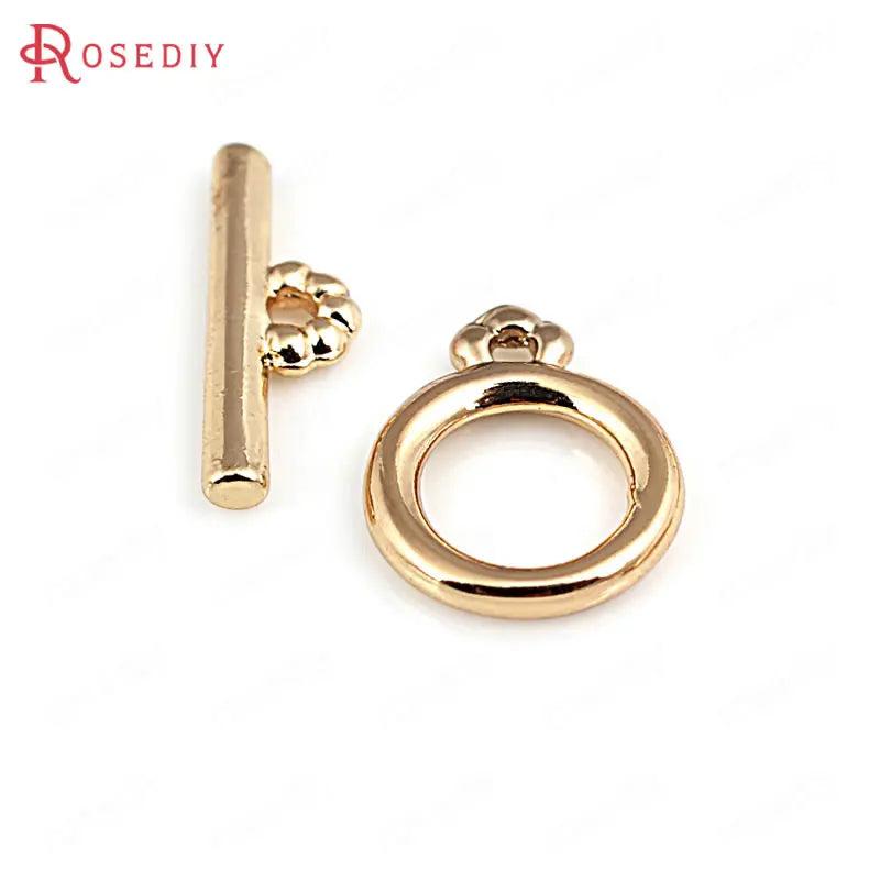 6 Sets 12x10MM 24K Color Brass Bracelet O Toggle Clasps