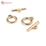 6 Sets 12x10MM 24K Color Brass Bracelet O Toggle Clasps