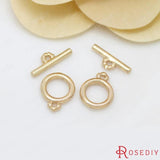 6 Sets 12x10MM 24K Color Brass Bracelet O Toggle Clasps
