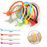 10Pcs Silicone Clasps Reusable Cable Ties Crafts Fasten Keychain Bag Bundle
