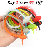 10Pcs Silicone Clasps Reusable Cable Ties Crafts Fasten Keychain Bag Bundle