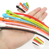 10Pcs Silicone Clasps Reusable Cable Ties Crafts Fasten Keychain Bag Bundle