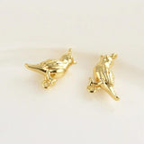 4pcs 9x13mm Copper Plated Double Hanging Bird DIY Jewelry