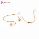 12PCS 23x13.5MM High Champagne Plated Brass Earrings Hooks