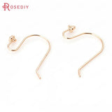 12PCS 23x13.5MM High Champagne Plated Brass Earrings Hooks