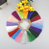 10pcs 80mm Silky Fringe Tassel Caps DIY Accessories Jewelry Garment Craft