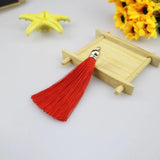 10pcs 80mm Silky Fringe Tassel Caps DIY Accessories Jewelry Garment Craft
