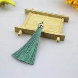 10pcs 80mm Silky Fringe Tassel Caps DIY Accessories Jewelry Garment Craft