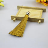 10pcs 80mm Silky Fringe Tassel Caps DIY Accessories Jewelry Garment Craft