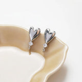 4PCS Heart Ear Studs Earrings 14k Plated 9*19mm