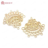 10PCS 27x28MM High Champagne Brass Earrings Connect Charms Pendants