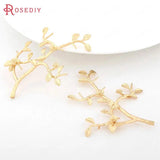2PCS 60*70MM 24K Brass Flower Tree Branch Pins DIY Jewelry Findings