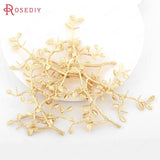 2PCS 60*70MM 24K Brass Flower Tree Branch Pins DIY Jewelry Findings