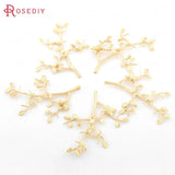 2PCS 60*70MM 24K Brass Flower Tree Branch Pins DIY Jewelry Findings