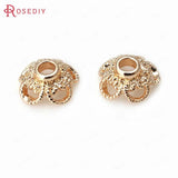 20PCS 9MM Champagne Brass Flower Beads Caps Jewelry Making Findings