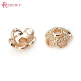 20PCS 9MM Champagne Brass Flower Beads Caps Jewelry Making Findings