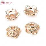 20PCS 9MM Champagne Brass Flower Beads Caps Jewelry Making Findings