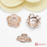 20PCS 9MM Champagne Brass Flower Beads Caps Jewelry Making Findings