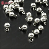 200PCS Antique Zinc Alloy 4MM Round Ball Charms Chains End Beads