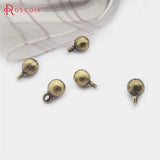 200PCS Antique Zinc Alloy 4MM Round Ball Charms Chains End Beads