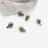 200PCS Antique Zinc Alloy 4MM Round Ball Charms Chains End Beads