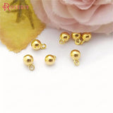 200PCS Antique Zinc Alloy 4MM Round Ball Charms Chains End Beads