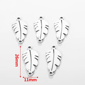 10pcs Love Heart Stainless Steel Pendant Charms Left Dog Paw Pendants