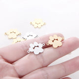 10pcs Love Heart Stainless Steel Pendant Charms Left Dog Paw Pendants