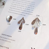 DIY Copper Plated 18K Leaf Textured Earrings Jewelry Pendant