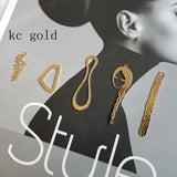 DIY Copper Plated 18K Leaf Textured Earrings Jewelry Pendant