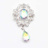 5Pcs Silver Flat Bottom Rhinestone Alloy Wedding Jewelry Decoration