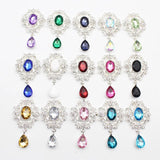 5Pcs Silver Flat Bottom Rhinestone Alloy Wedding Jewelry Decoration