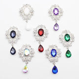 5Pcs Silver Flat Bottom Rhinestone Alloy Wedding Jewelry Decoration
