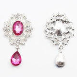 5Pcs Silver Flat Bottom Rhinestone Alloy Wedding Jewelry Decoration