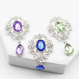 5Pcs Silver Flat Bottom Rhinestone Alloy Wedding Jewelry Decoration