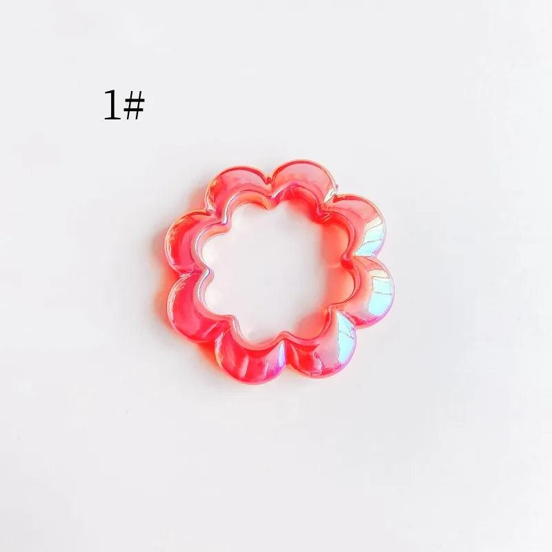 Acrylic Flower Loop Pendant Earring Charms DIY 8pcs