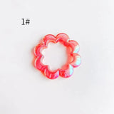 Acrylic Flower Loop Pendant Earring Charms DIY 8pcs