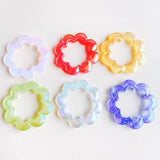 Acrylic Flower Loop Pendant Earring Charms DIY 8pcs