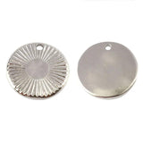 5pcs Stainless Steel Round Charms Geometric Pendants Necklace DIY Findings