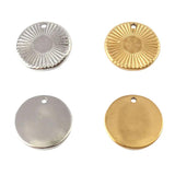 5pcs Stainless Steel Round Charms Geometric Pendants Necklace DIY Findings