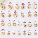 20pcs 14K Plated Copper Round Flower End Beads Caps Mix Spacer Beads