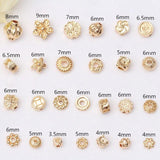 20pcs 14K Plated Copper Round Flower End Beads Caps Mix Spacer Beads