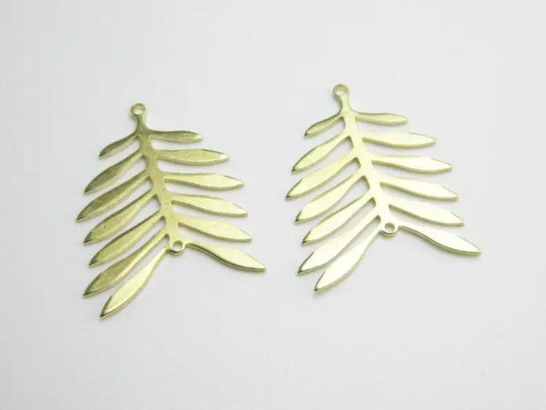 6pcs Brass Leaf Charm Dangle Earring Accessories 31.6x25x1mm