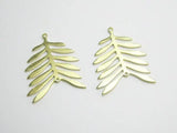 6pcs Brass Leaf Charm Dangle Earring Accessories 31.6x25x1mm
