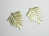 6pcs Brass Leaf Charm Dangle Earring Accessories 31.6x25x1mm