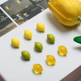 4PCS Lemon Shape Glass Beads for Jewelry Making Diy Earrings Bracelet